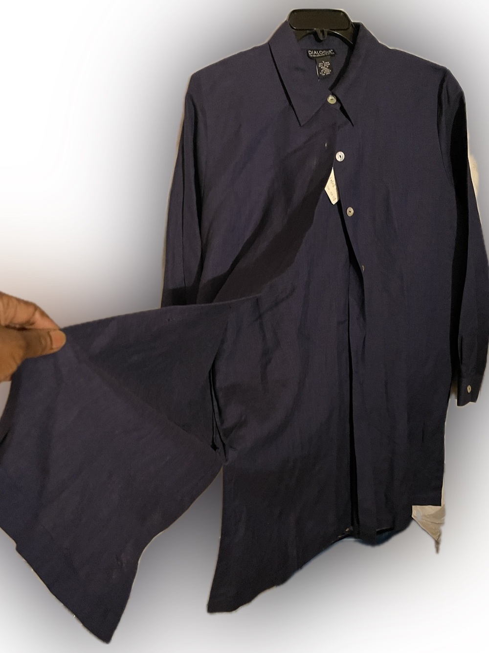 Dialogue Navy Blue Button-Up Shirt/dress